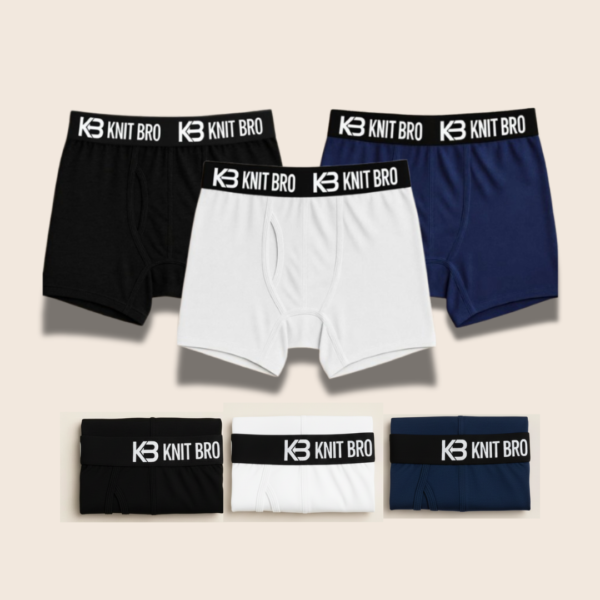 Men Boxers Pack of 3 (Black, White, Navy)