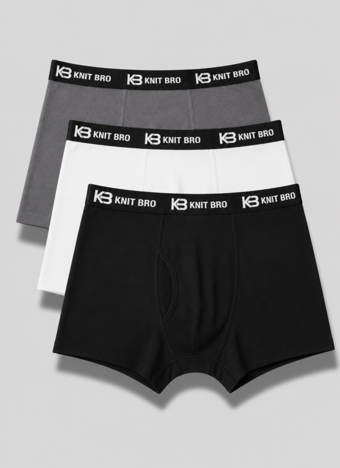 gry-wht-blk Mens Underwear Pack of 3 (Black, White, Grey)