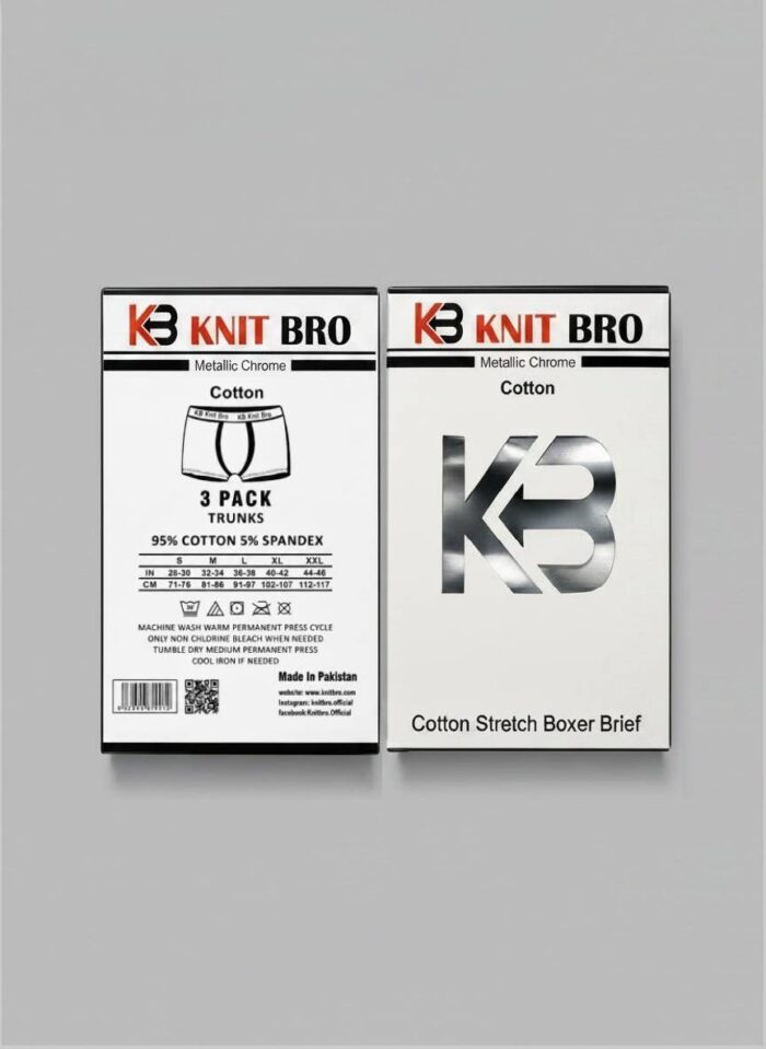 Packaging (2) Mens Underwear Pack of 3 (Black, White, Grey)