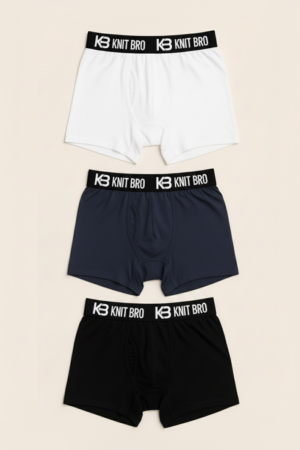 Men Boxers Pack of 3 (Black, White, Navy)