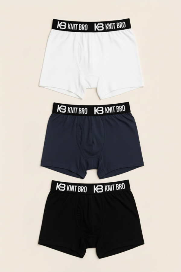 Men Boxers Pack of 3 (Black, White, Navy)