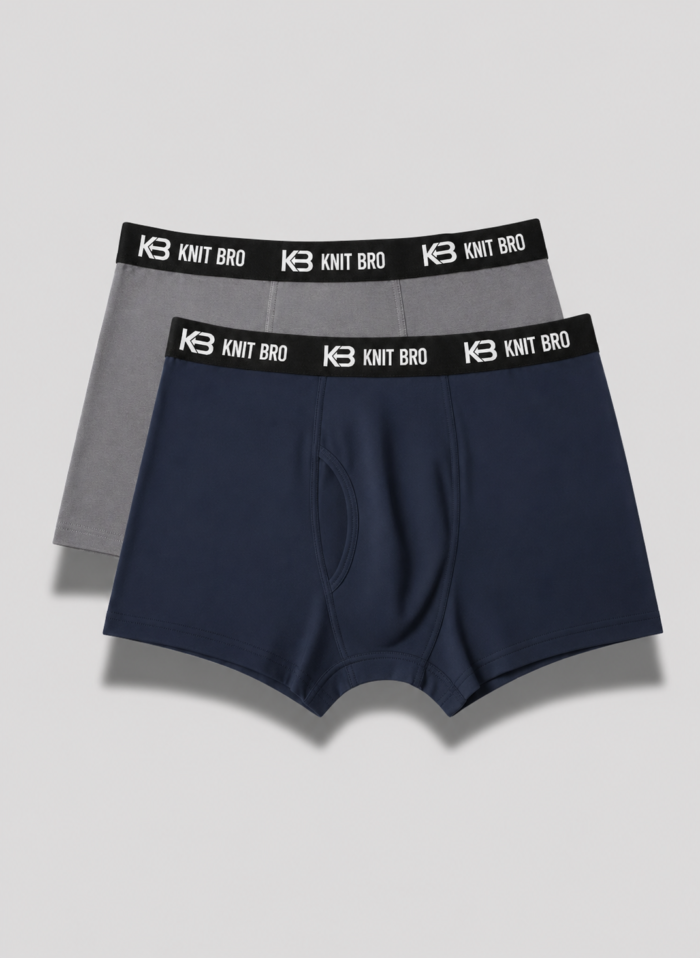 Men Boxer Shorts Grey-Navy Men Boxer Shorts Grey-Navy